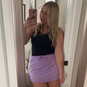 Lavender Drawstring Active Tennis Skort